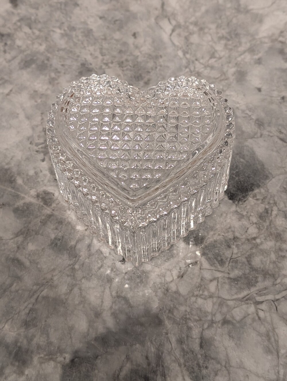 Heart-Shaped Crystal Trinket Box candy Dish Trinket Box - Clear